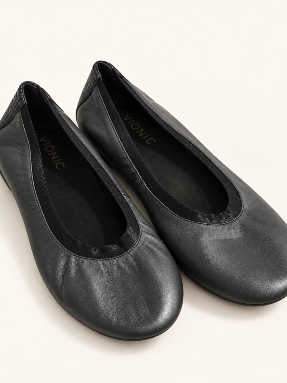 Vionic Black Leather Ballet Flats Women’s 7 Unmarked Sample Comfort Shoes